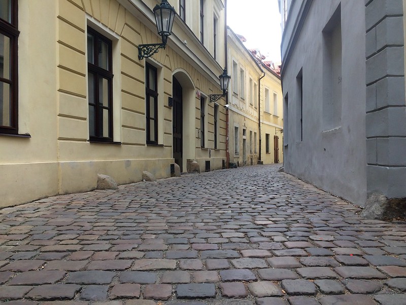 cobblestone road, by zebulon.walton, "A narrow street in France"